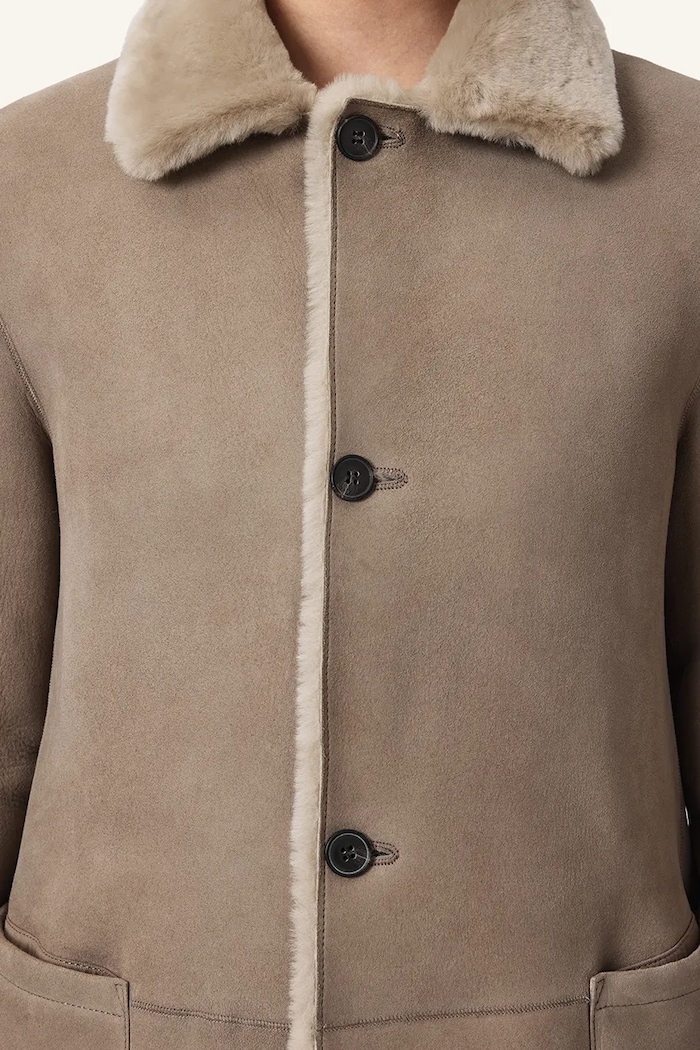 AllSaints Płaszcz damski skórzany SERRA W119LB