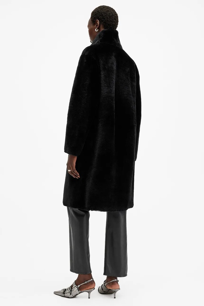 Oboustranný kabát AllSaints SERRA W119LB černá
