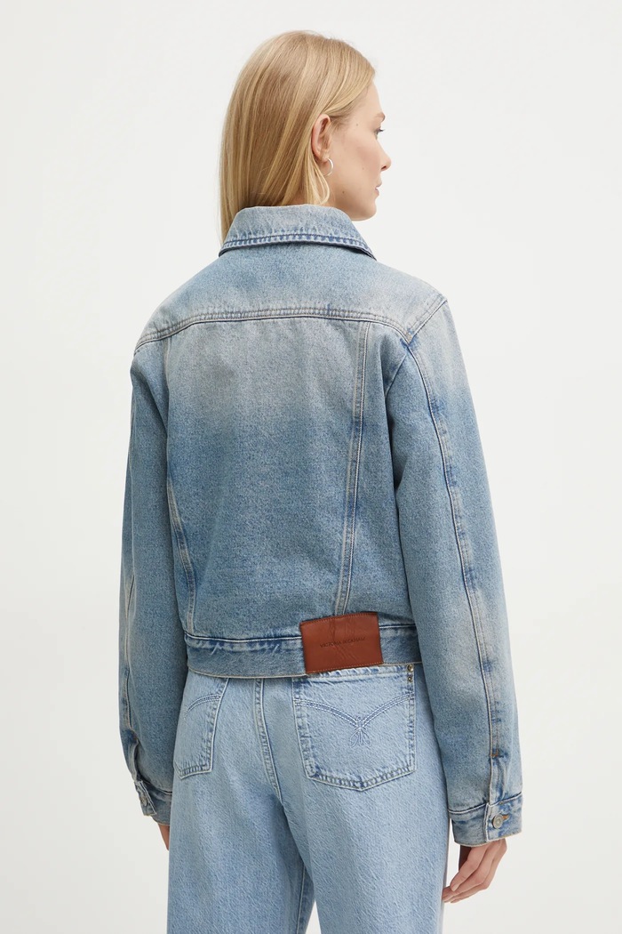 Odzież Victoria Beckham kurtka jeansowa 1125DJK006006A niebieski