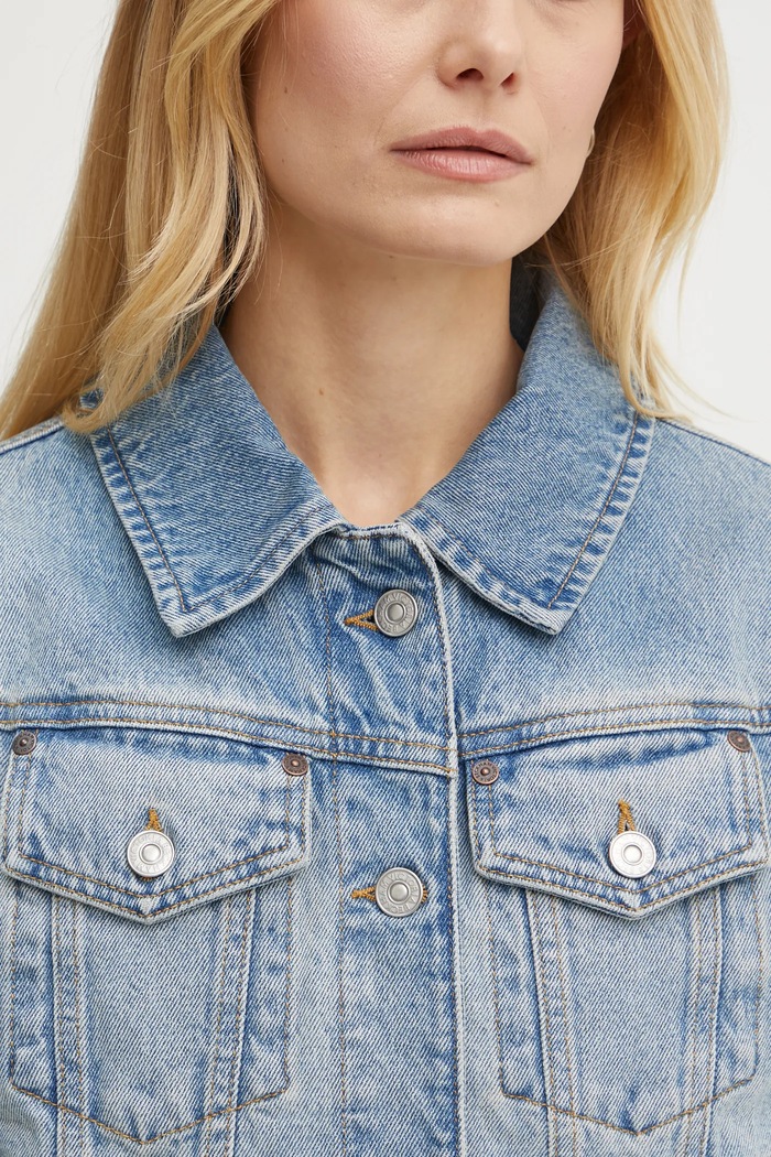 Victoria Beckham kurtka jeansowa 1125DJK006006A niebieski