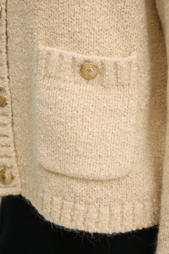 Kardigán s prímesou vlny Tommy Hilfiger WW0WW44473 béžová