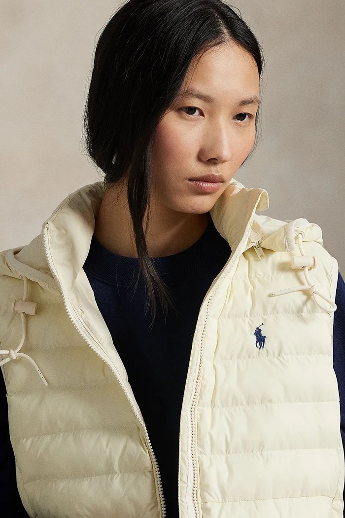 Polo Ralph Lauren ujjatlan kabát kapucnival női bézs 211958935