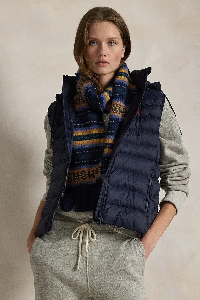 Polo Ralph Lauren bezrękawnik z kapturem damski granatowy 211958935