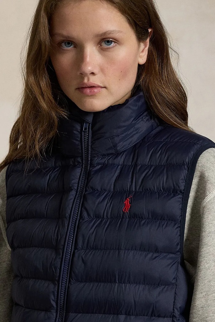Polo Ralph Lauren bezrękawnik z kapturem damski 211958935 granatowy