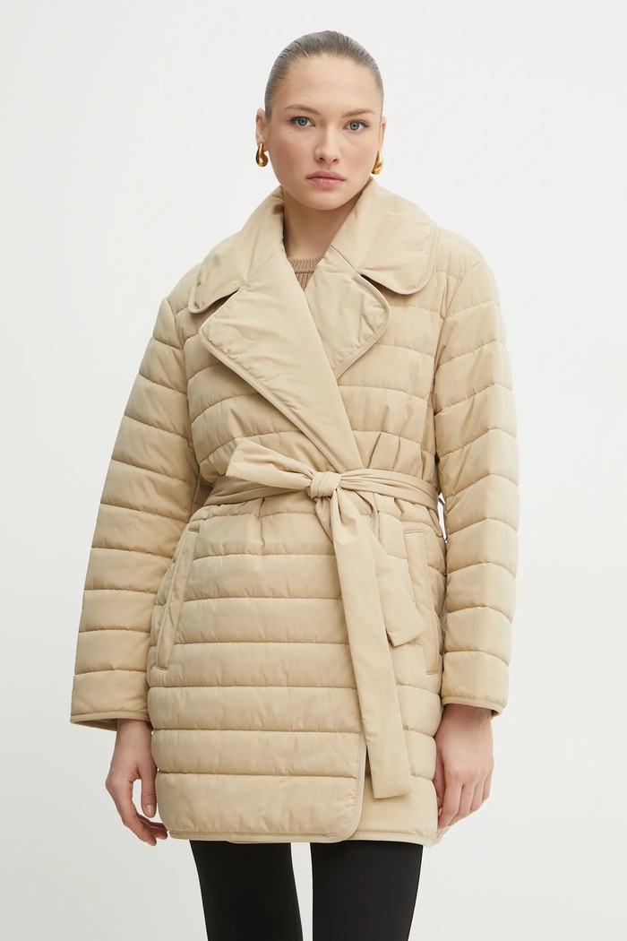 Bunda BOSS oversize béžová 50535340