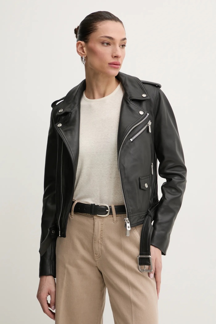 Pinko ramoneska skórzana czarny 103897.A21L