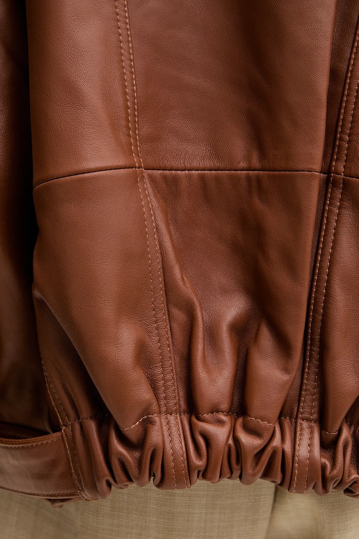Kožená bunda Pinko 104877.A21L hnedá
