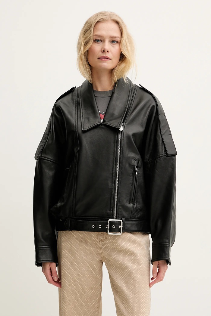Δερμάτινo jacket Pinko 104877.A21L μαύρο SS25