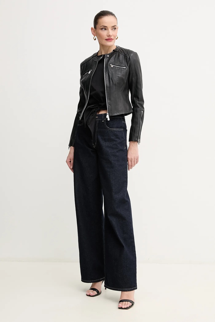 Pinko geacă de piele 104914.A2HT negru SS25