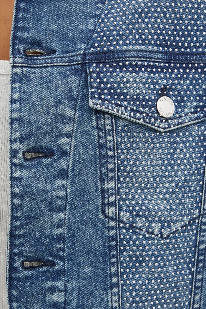 Βαμβακερό μπουφάν Pinko 104800.A2GI μπλε