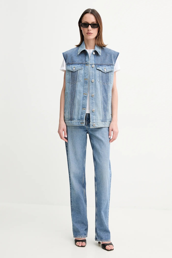 Pinko Γιλέκο τζιν Pinko 104956.A2F7 μπλε SS25