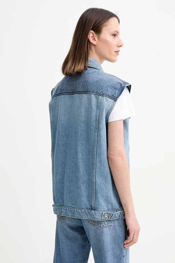 Ρούχα Pinko Γιλέκο τζιν Pinko 104956.A2F7 μπλε
