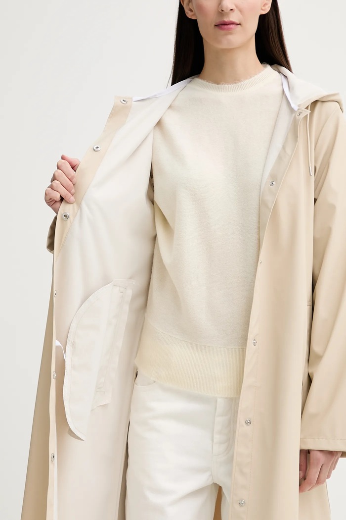 Rains kurtka A-Line Longer W Jacket W3 12040.26 beżowy