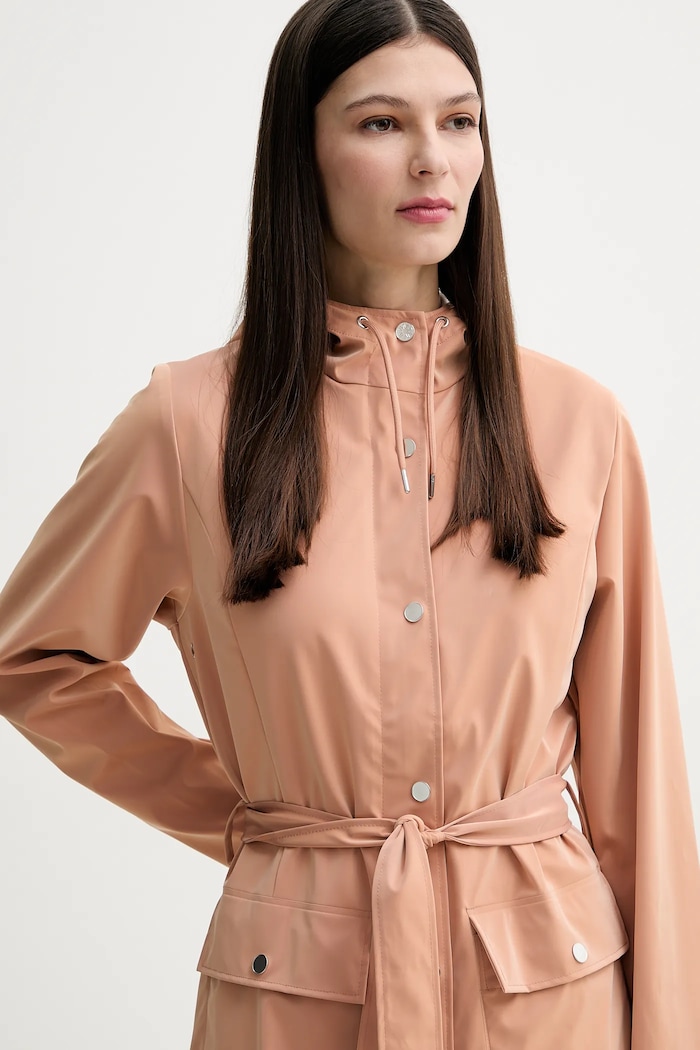 Rains kurtka Curve Long Jacket W3 pomarańczowy 18130.104