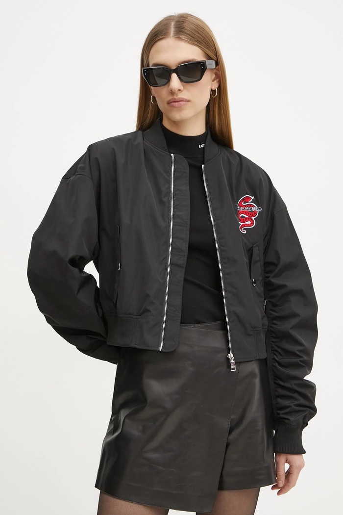 Karl Lagerfeld kurtka bomber nieocieplane czarny A1W14039