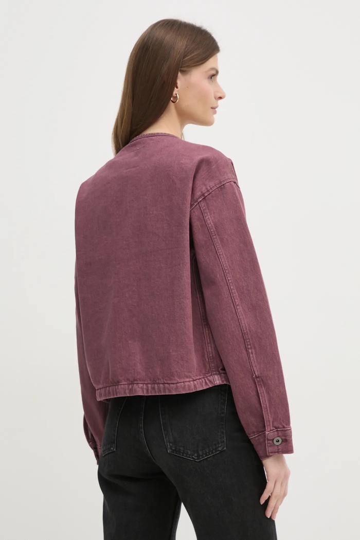 Odzież Pepe Jeans kurtka jeansowa DAENA BERRY PL402525 różowy