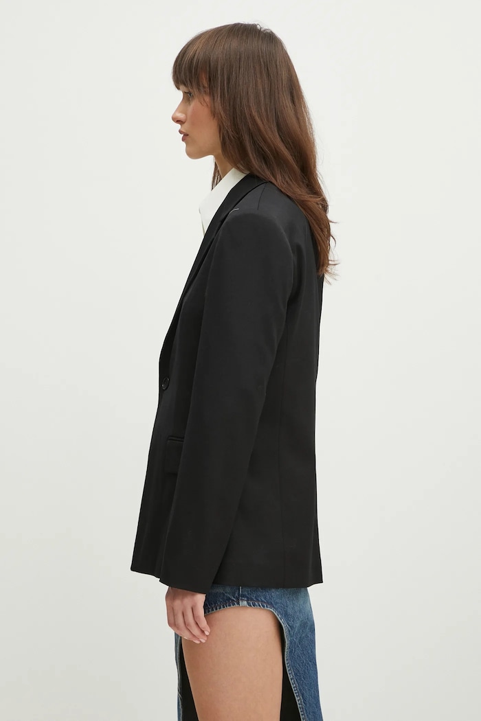 MM6 Maison Margiela marynarka z domieszką wełny S52BN0141 czarny SS25