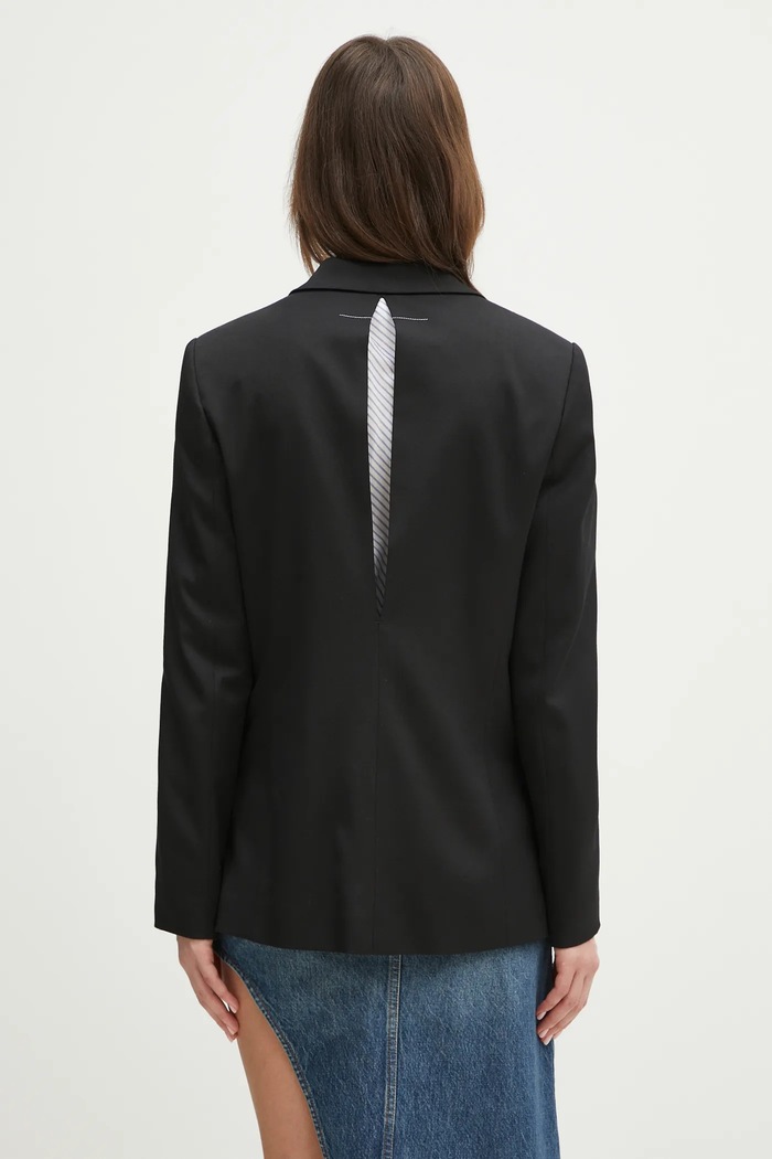 Clothing MM6 Maison Margiela wool blend blazer S52BN0141 black
