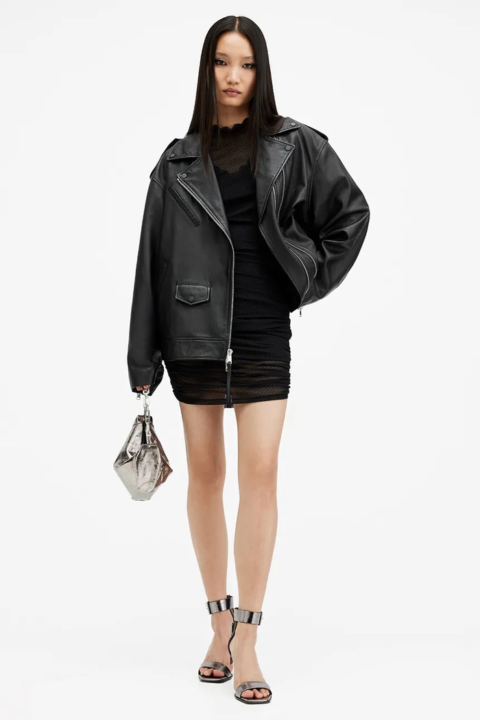 AllSaints Kožená bunda AllSaints DAYLEN W006LB