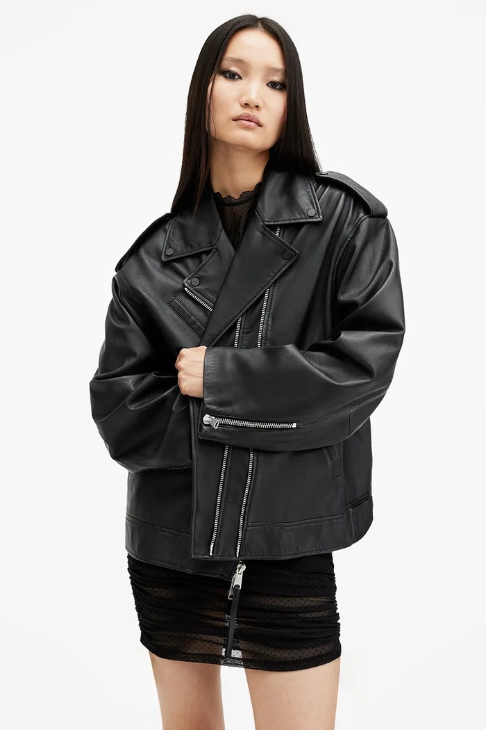AllSaints Kožená bunda AllSaints DAYLEN W006LB