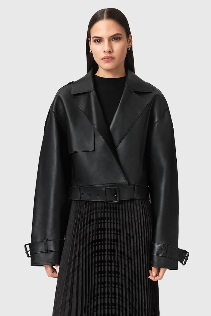 AllSaints kurtka skórzana OPHELIA czarny W045LB
