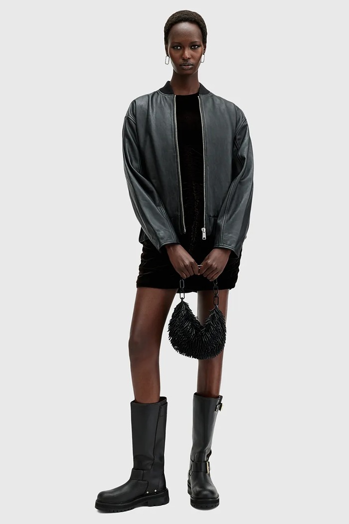 AllSaints Δερμάτινο μπουφάν bomber AllSaints YARA W074LB