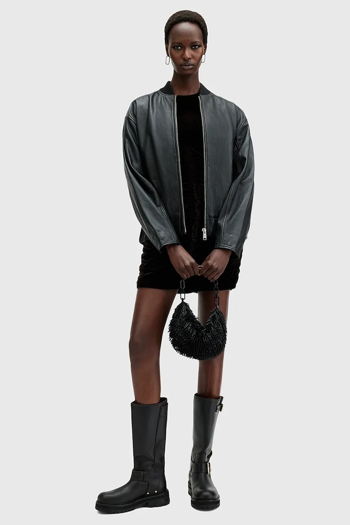 AllSaints Δερμάτινο μπουφάν bomber AllSaints YARA W074LB