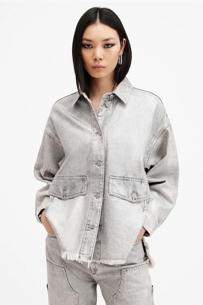 Bavlněná džínová bunda AllSaints HETTIE W106PB