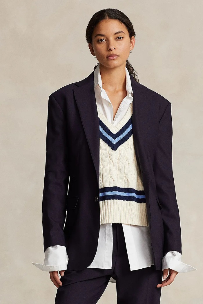 Vlnené sako Polo Ralph Lauren RLXD SB látka tmavomodrá 211891060