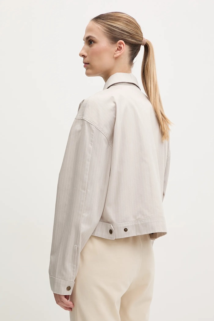Дрехи Памучно яке adidas Originals AOP CROP JACKET JC8853 бежов