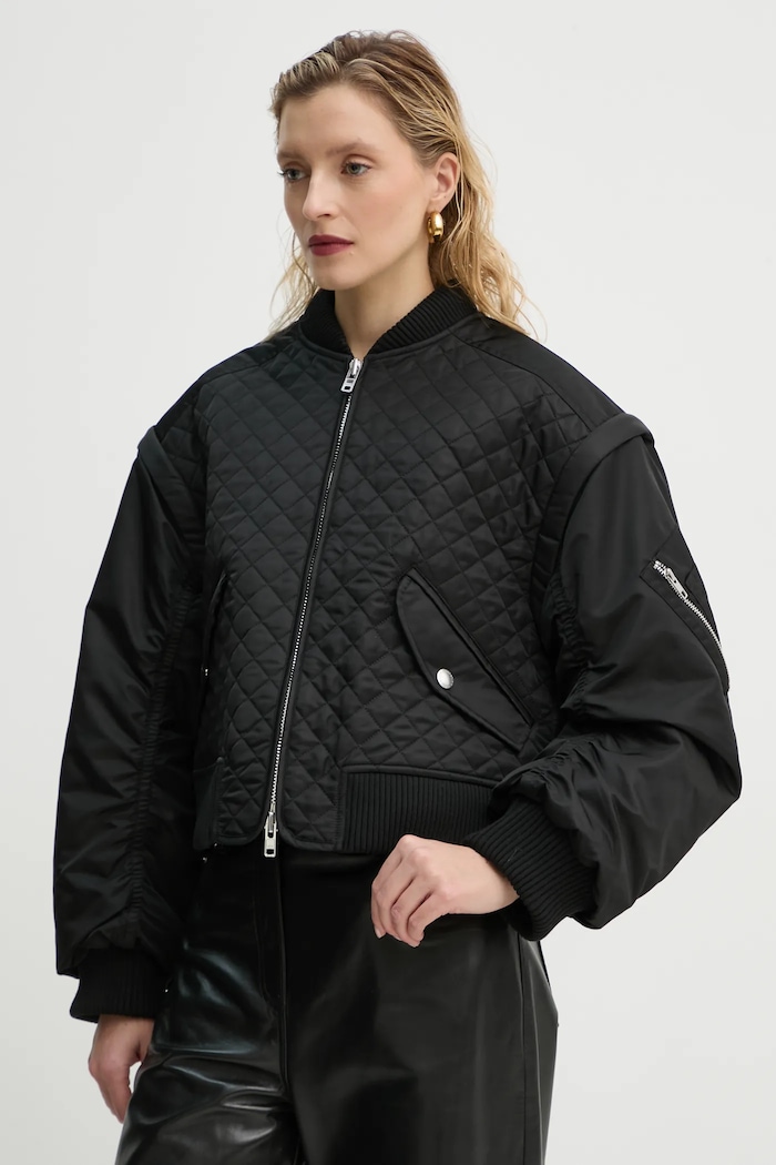 Bomber jakna Stand Studio Kezia lagana podstava crna 66377.8669