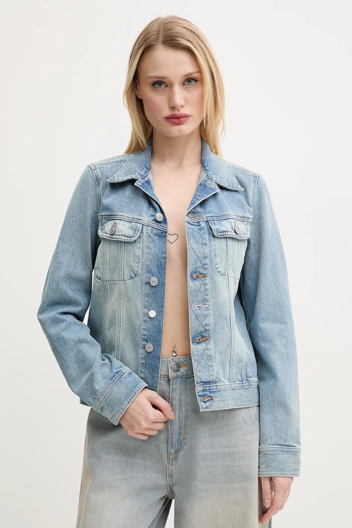 Джинсова куртка MM6 Maison Margiela без капюшона блакитний S52AM0316.M30019