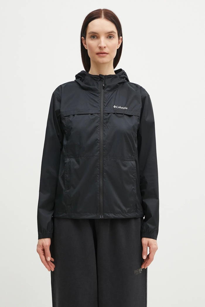 Columbia Crested Canyon Windbreaker sports jacket women's Planet friendly black 2116481