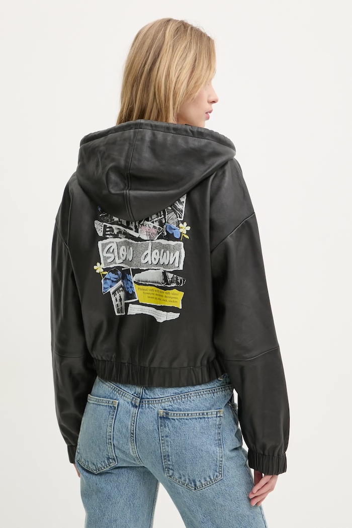 Oblečení Kožená bunda Moschino Jeans 3707.3216 černá