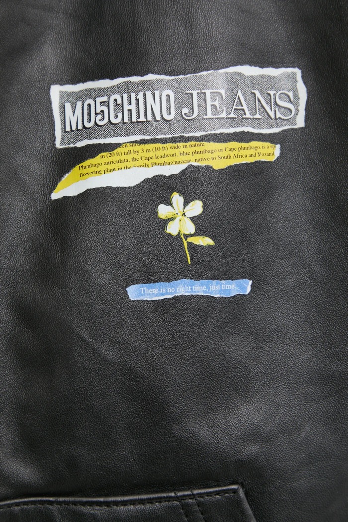 Kožená bunda Moschino Jeans 3707.3216 černá