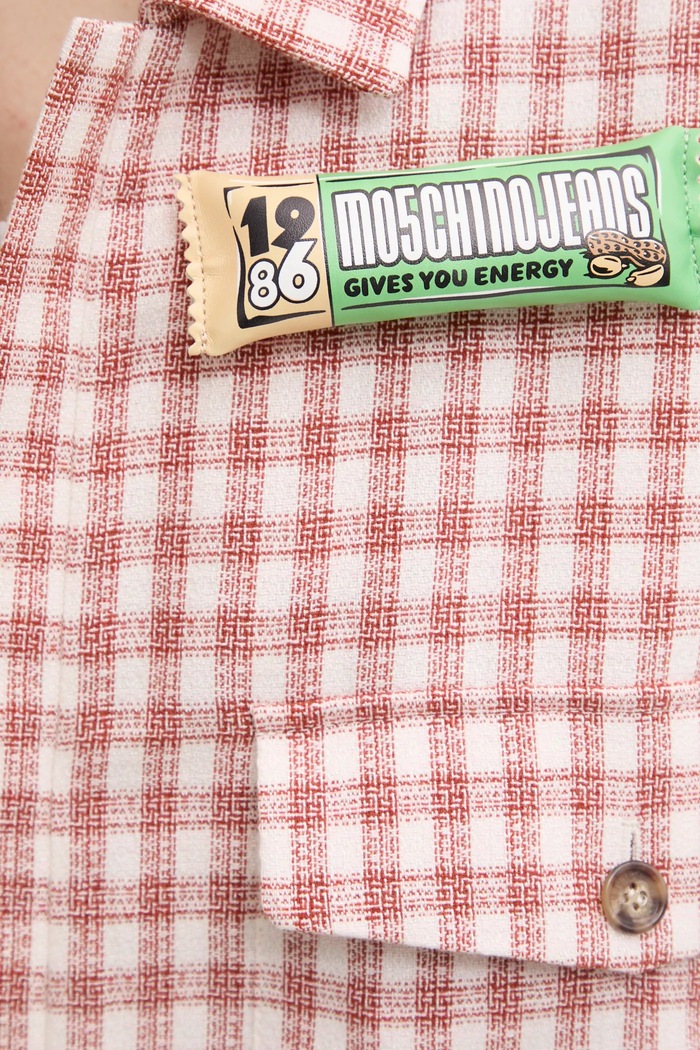 Bunda s prímesou vlny Moschino Jeans 0603.3226 béžová