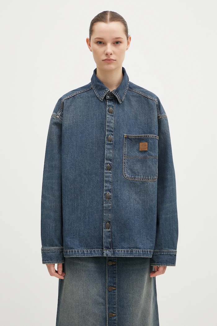 Carhartt WIP denim jacket Lovilia Shirt Jac non-insulated blue I034461.014Q