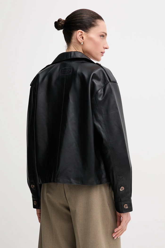 Odzież Pepe Jeans kurtka skórzana GRETA PL402527 czarny