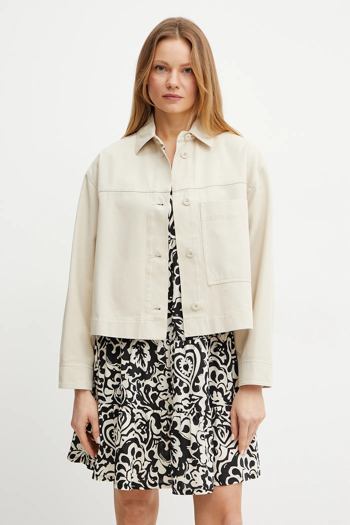 Weekend Max Mara jachetă de bumbac necaptusit bej 2515041081600