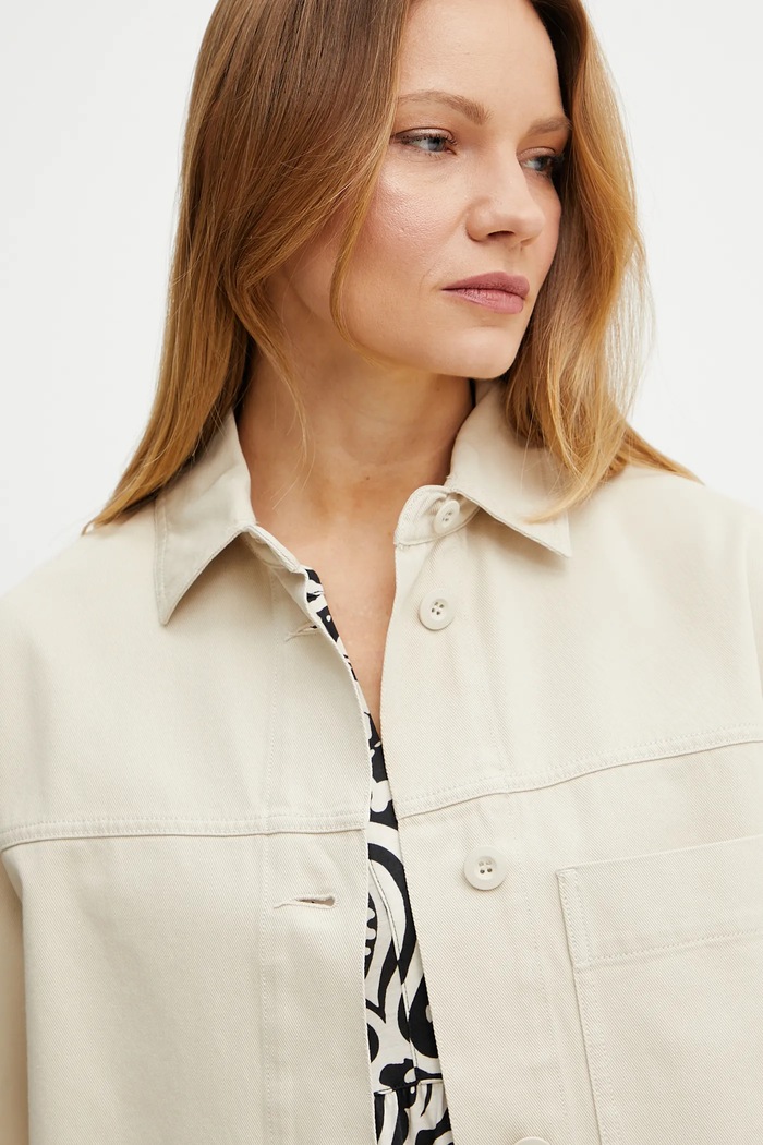 Weekend Max Mara jachetă de bumbac bej 2515041081600
