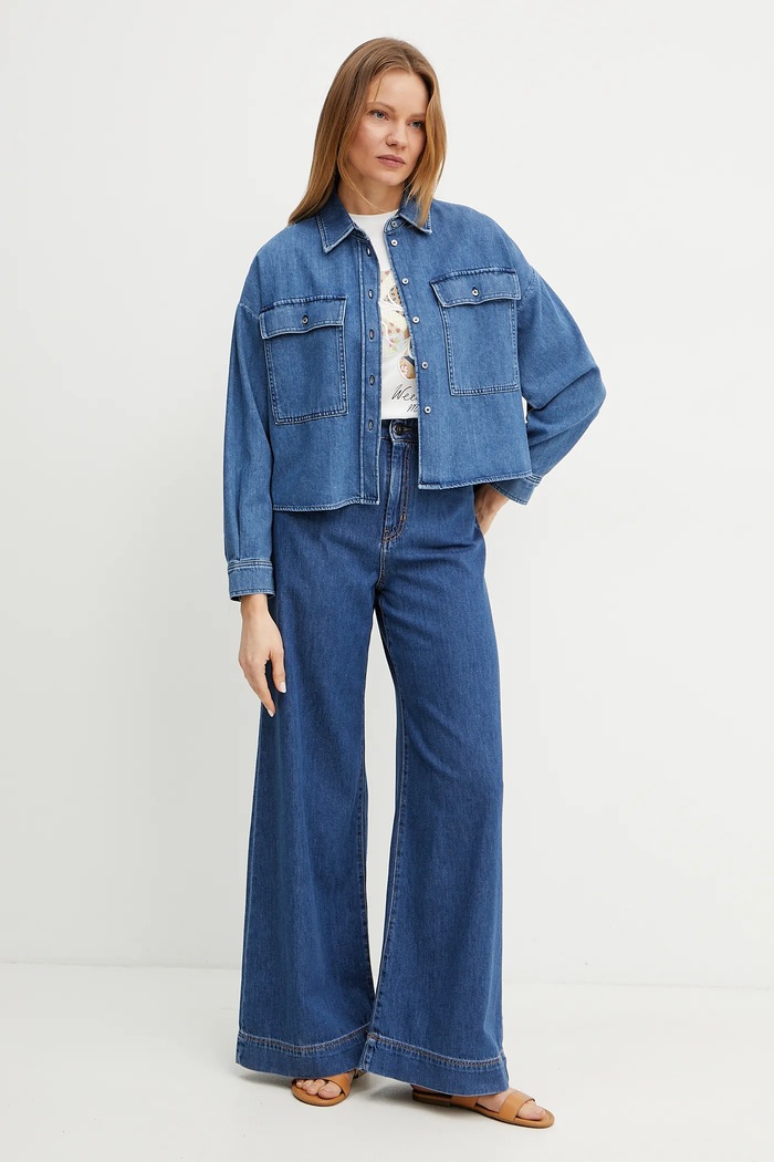 Weekend Max Mara camicia di jeans 2515111151600 blu SS25