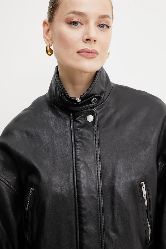 Weekend Max Mara giacca in pelle nero 2515441011600