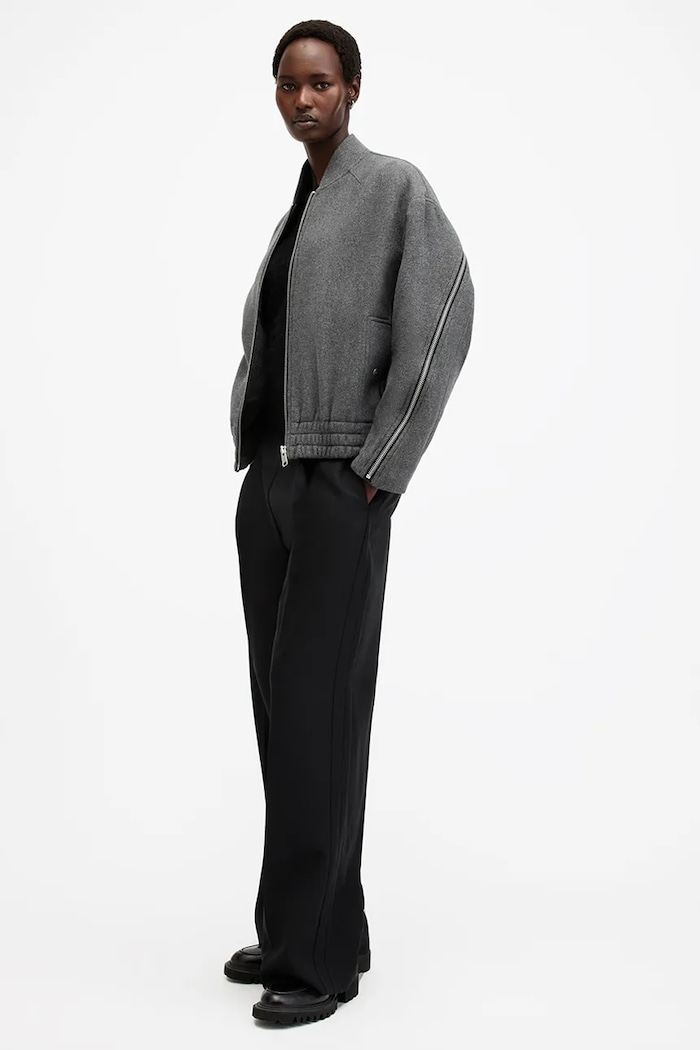 AllSaints jachetă bomber din amestec de lână HACKNEY W012OB