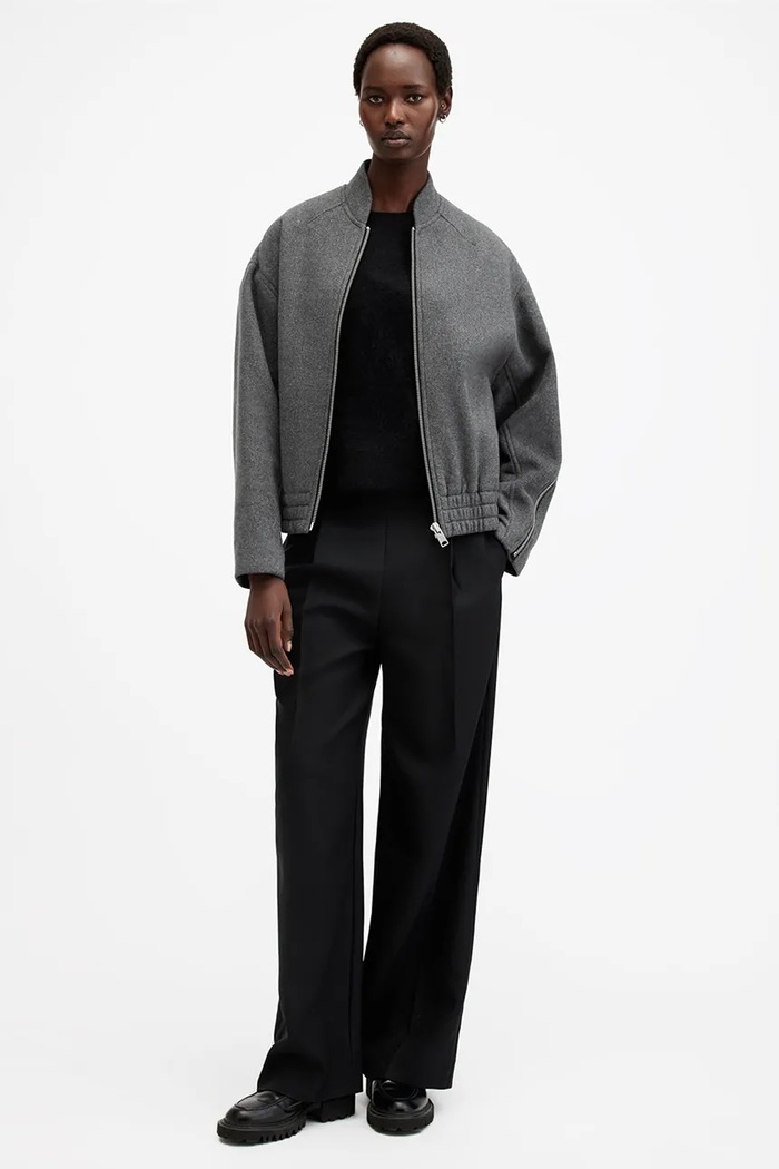 AllSaints jachetă bomber din amestec de lână HACKNEY W012OB