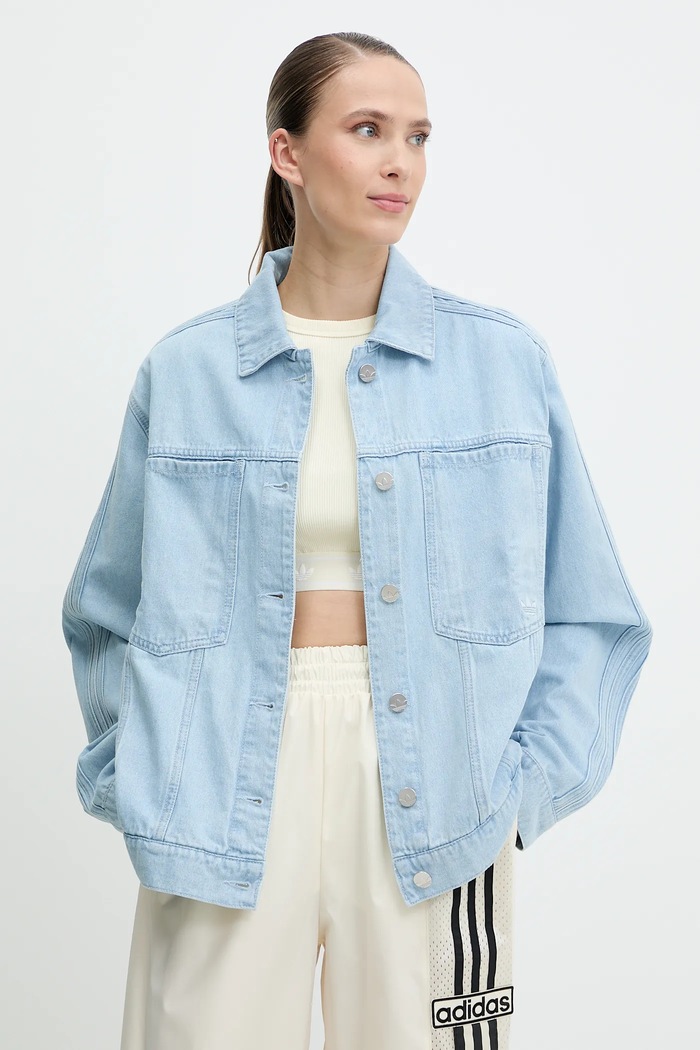 adidas Originals kurtka jeansowa Essential nieocieplane niebieski JD4753