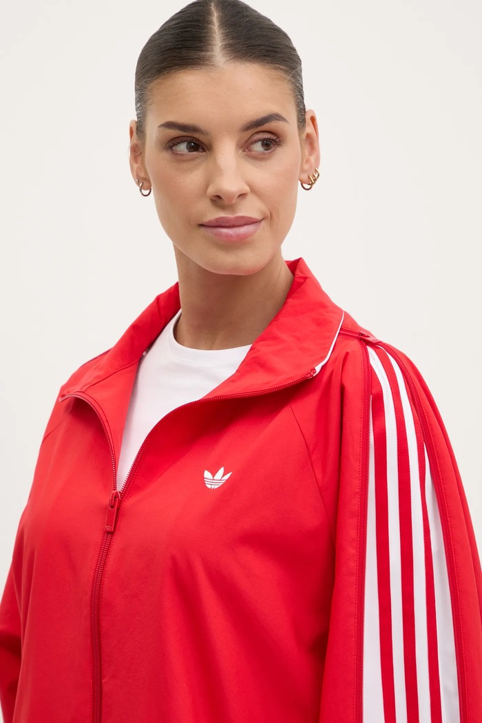 Μπουφάν adidas Originals WOVEN TT ZIP JX9203 κόκκινο