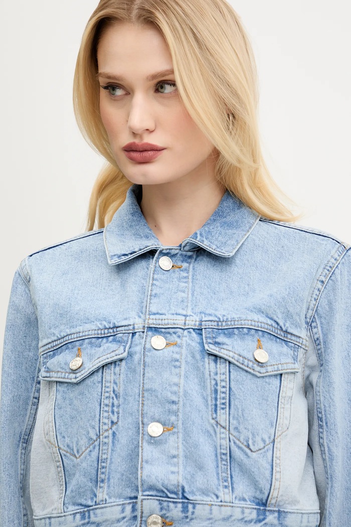 Rifľová bunda Moschino Jeans modrá 0503.3719