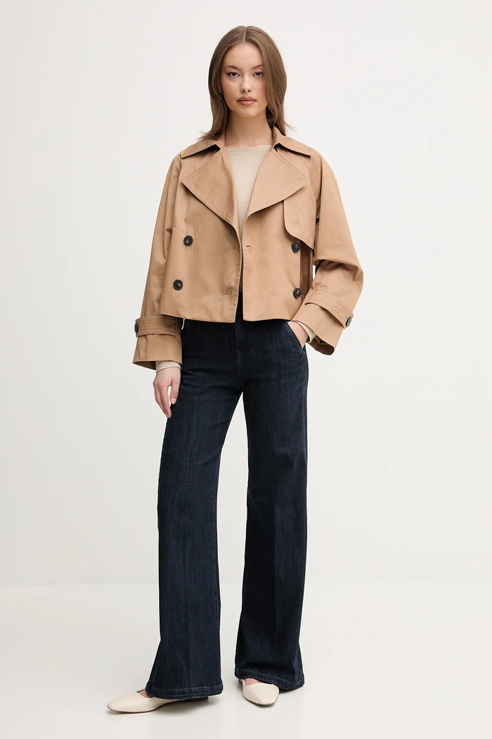 United Colors of Benetton kurtka bawełniana 2RGCDW034 brązowy SS25