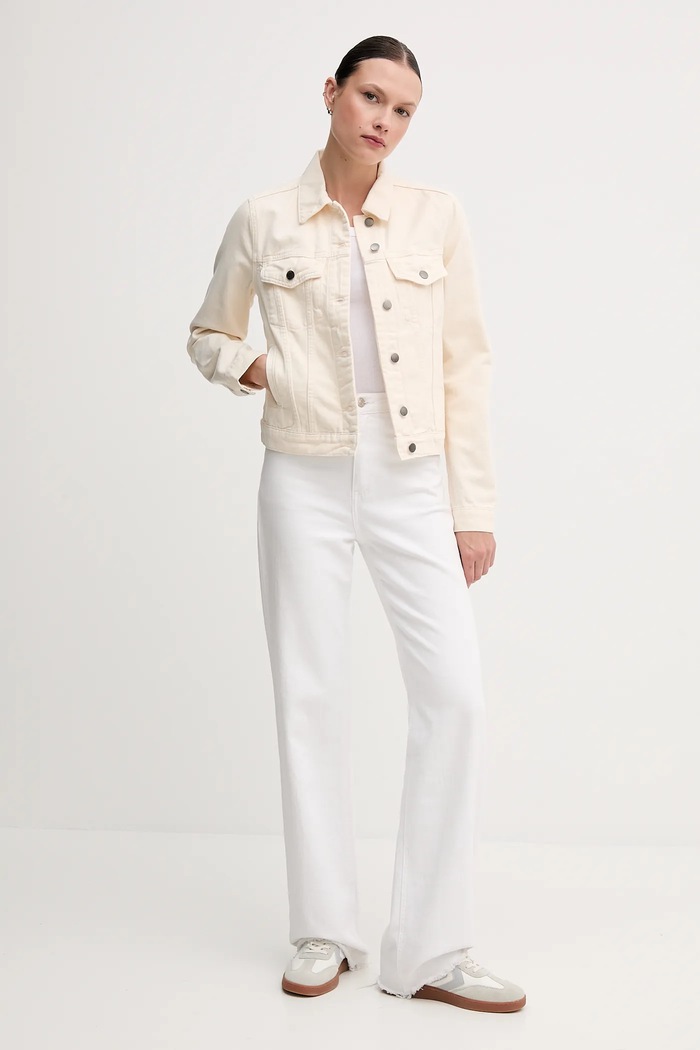 United Colors of Benetton kurtka jeansowa bawełniana 2RZVDN00N beżowy SS25