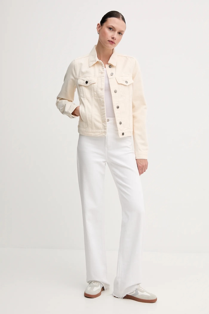 United Colors of Benetton kurtka jeansowa bawełniana 2RZVDN00N beżowy SS25